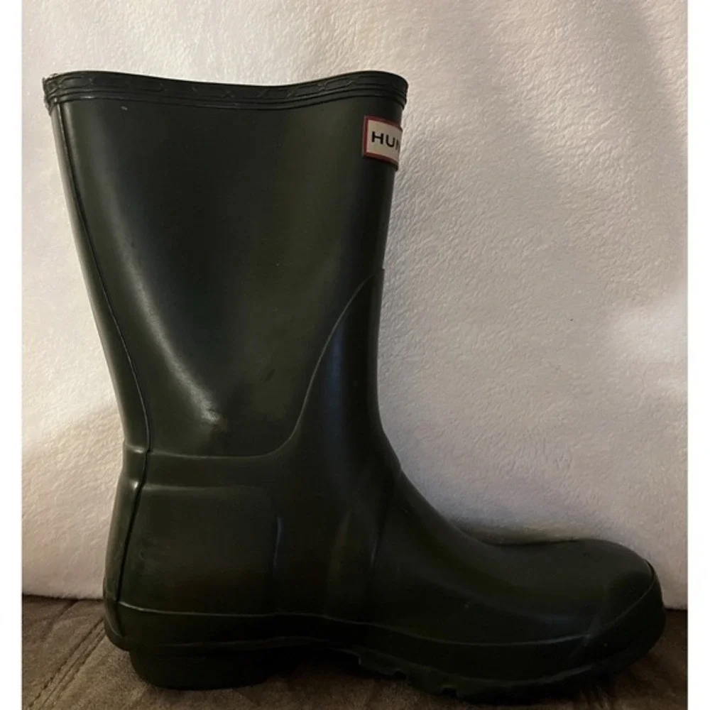 Hunter Men's Original Short Waterproof Rain Boots | Dark‎ Green | Size US 5